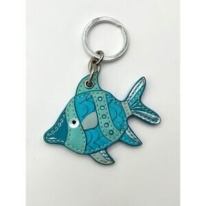 COACH Rare Leather Fish Bag Charm, Blue